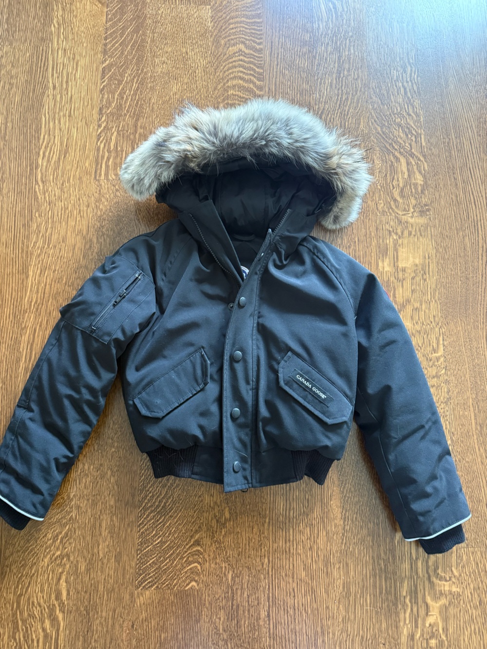 Canada Goose Black Puffer Jacket with Fur-Trim Hood